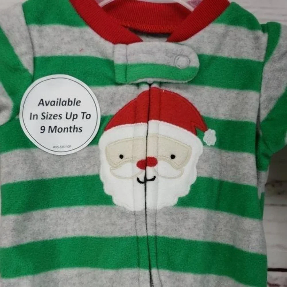 Carter's Child Of Mine Striped‎ Santa foot sleeper